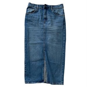 ARDENE Denim Midi Skirt with front Slit